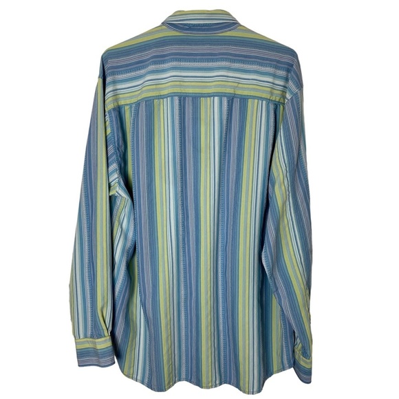 Vintage‎ Tommy Bahama Striped Long Sleeve Button Down Silk Shirt Men’s XL - Picture 2 of 13
